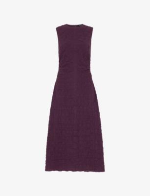 Lori Roun-Neck Textured Sleeveless Stretch-Woven Midi Dress by WHISTLES