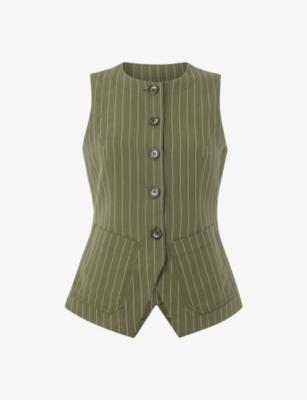 Lottie Pinstripe Regular-Fit Woven Waistcoat by WHISTLES