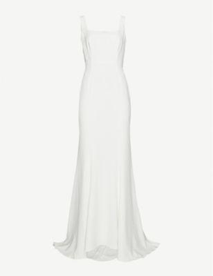 Mia square-neck crepe wedding gown by WHISTLES