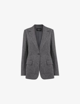 Notched-Lapel Herringbone Wool Blend Blazer by WHISTLES