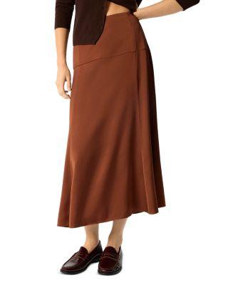 Panel Waist Satin Midi Skirt by WHISTLES