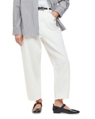 Petites Authentic Barrel Leg Jeans in White by WHISTLES