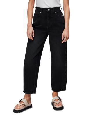 Petites Authentic High Rise Barrel Jeans in Black by WHISTLES
