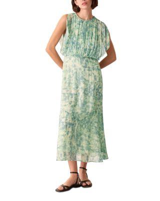 Petites Dashed Brush Marks Midi Dress by WHISTLES