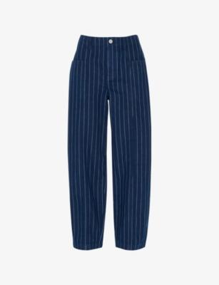 Pinstriped Barrel-Leg High-Rise Jeans by WHISTLES