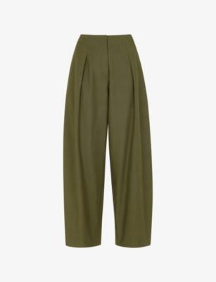 Pleated Barrel-Leg Woven Trousers by WHISTLES