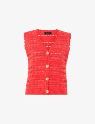 Pointelle V-Neck Button-Down Cotton Tank by WHISTLES