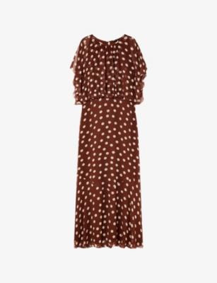 Polka-Dot Cinched-Waist Woven Midi Dress by WHISTLES