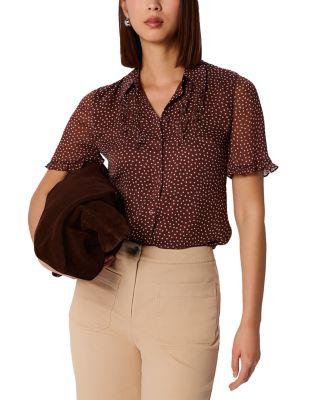 Polka Dot Sheer Sleeve Shirt by WHISTLES