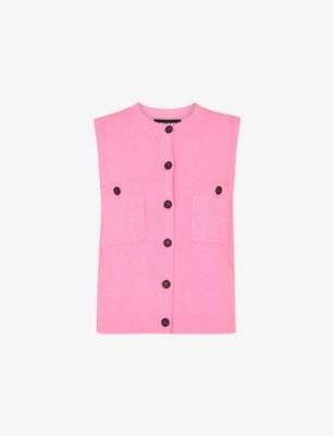 Round-Neck Button-Down Textured Cotton-Blend Tank by WHISTLES