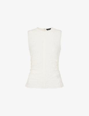 Round-Neck Sleeveless Textured Stretch-Cotton Tank by WHISTLES