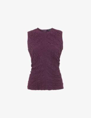 Round-Neck Sleeveless Textured Stretch-Cotton Tank by WHISTLES