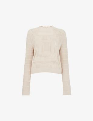 Scalloped-neck long-sleeve crochet jumper by WHISTLES