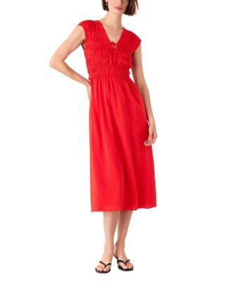 Shirred Bodice V Neck Dress by WHISTLES