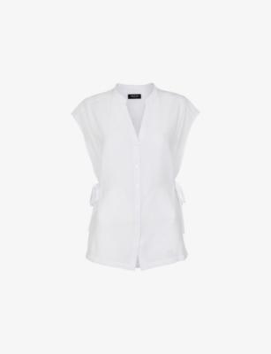 Side-Tie Button-Down Woven Shirt by WHISTLES