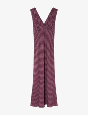 Sleeveless Mini-Spot Woven Midi Dress by WHISTLES