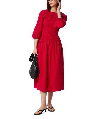Smocked Bodice Midi Dress by WHISTLES