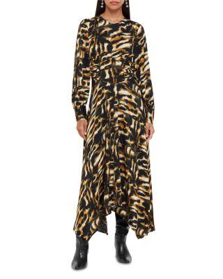 Smoke Print Gathered Midi Dress by WHISTLES