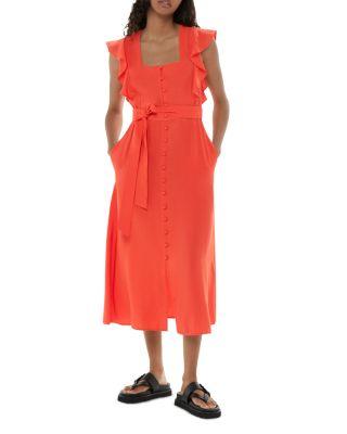 Sophie Belted Flutter Sleeve Midi Dress by WHISTLES