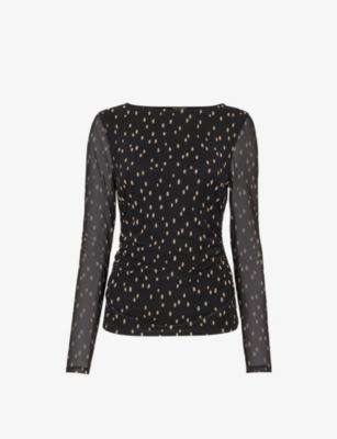 Spot Long-Sleeve Stretch-Mesh Top by WHISTLES