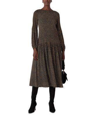 Spot Print Pliss&eacute; Midi Dress by WHISTLES