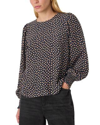 Spot Shirred Cuff Blouse by WHISTLES