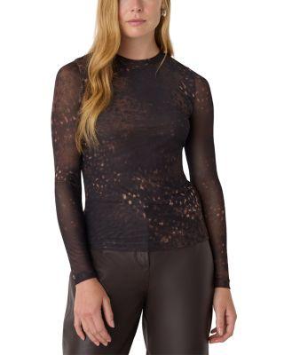 Spotted Animal Mesh Top by WHISTLES