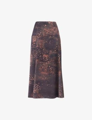 Spotted Animal Woven Midi Skirt by WHISTLES