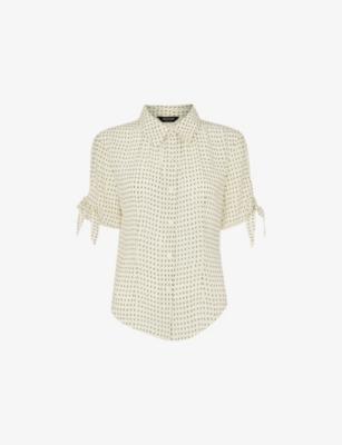 Spotted Tie-Cuff Woven Shirt by WHISTLES