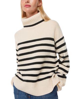 Stripe Wool Roll Neck Sweater by WHISTLES