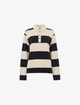 Striped Long-Sleeve Cotton Polo by WHISTLES
