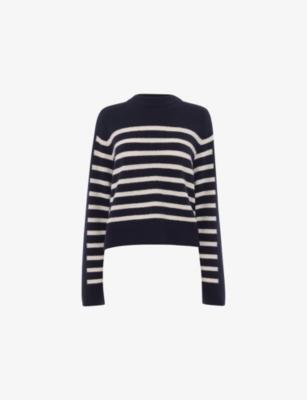 Striped Round-Neck Knitted Jumper by WHISTLES