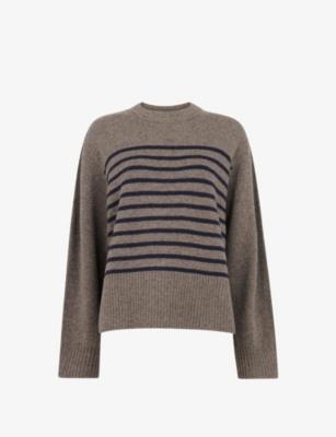 Striped Round-Neck Wool Jumper by WHISTLES
