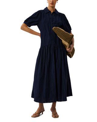Textured Drop Waist Midi Dress by WHISTLES