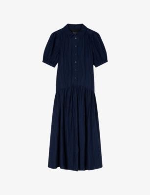 Textured Dropped-Waist Knitted Midi Dress by WHISTLES