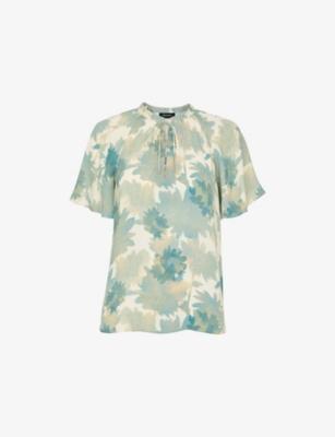 Tie-Neck Floral-Print Woven Blouse by WHISTLES