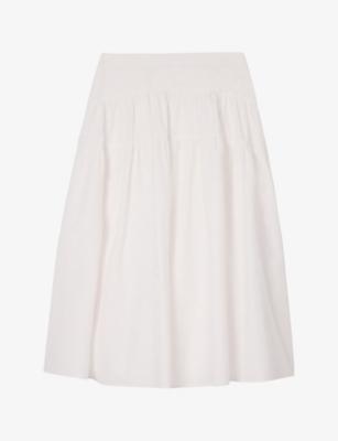 Tiered-Hem Regular-Fit Cotton Midi Skirt by WHISTLES