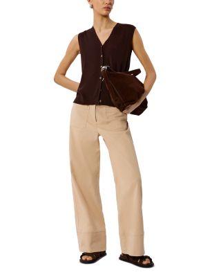 V Neck Button Front Knit Tank Top by WHISTLES
