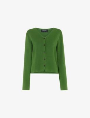 V-Neck Regular-Fit Stretch Cotton-Blend Cardigan by WHISTLES