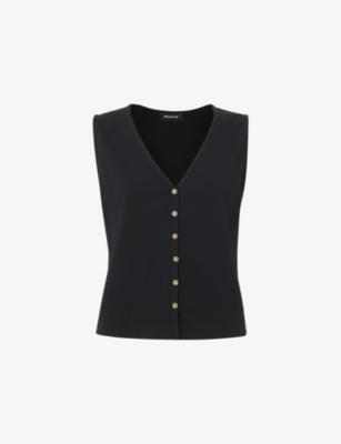 V-Neck Ribbed-Knit Stretch-Cotton Tank Top by WHISTLES