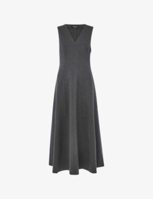 V-Neck Sleeveless Stretch-Woven Midi Dress by WHISTLES