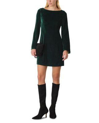 Velvet Flare Sleeve Dress by WHISTLES