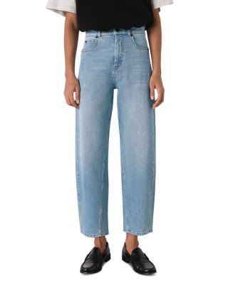Whistles Stretch Barrel Leg Jeans in Light Blue by WHISTLES