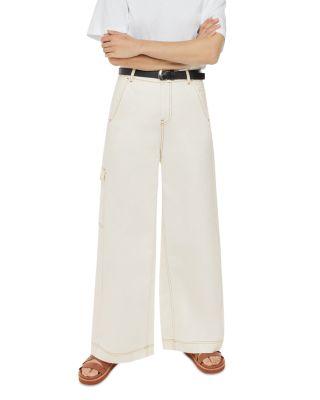 Wide Leg Cargo Jeans in White by WHISTLES