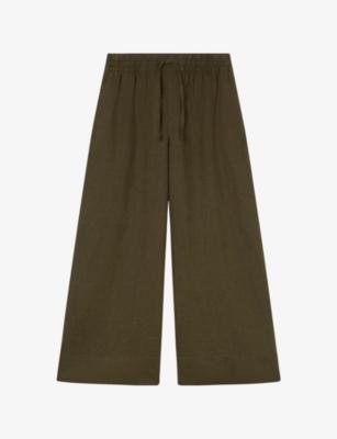 Wide-Leg Drawstring-Waist Linen Trousers by WHISTLES