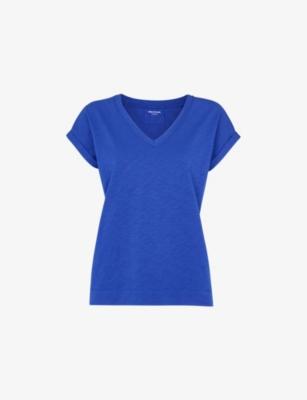 Willa V-Neck Cotton-Jersey T-Shirt by WHISTLES