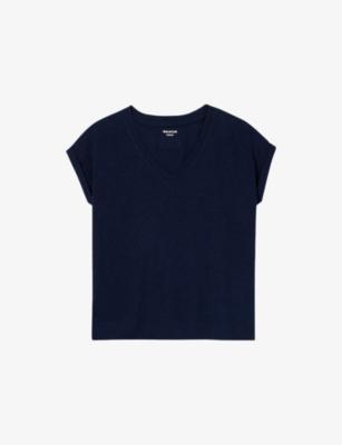 Willa V-Neck Cotton-Jersey T-Shirt by WHISTLES
