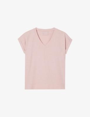 Willa V-Neck Cotton-Jersey T-Shirt by WHISTLES