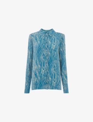 Zebra-Print Button-Through Woven Shirt by WHISTLES