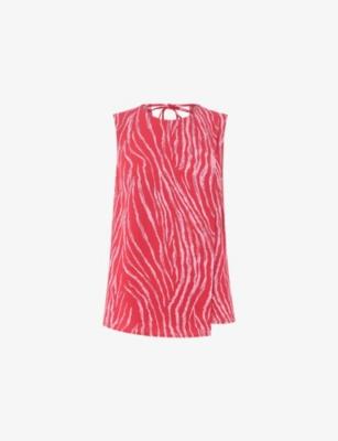 Zebra-Print Layered Woven Tank by WHISTLES